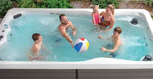 Skip installing a pool, an H2x swim spa can provide valuable family time